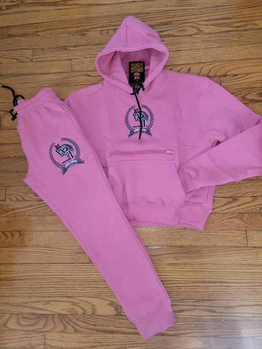 WokeTrends University Crop Top Sweatsuit